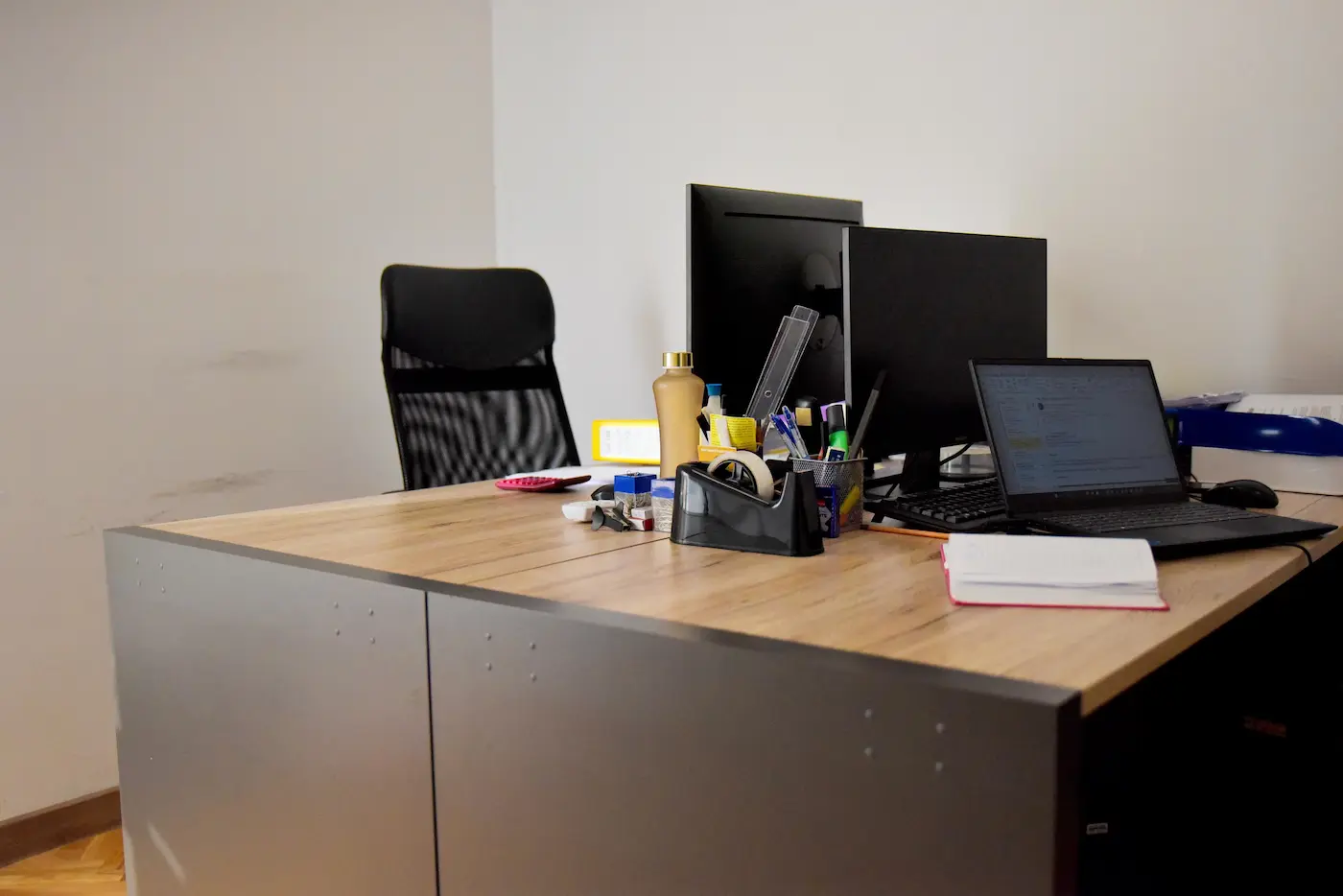 Desk with monitors